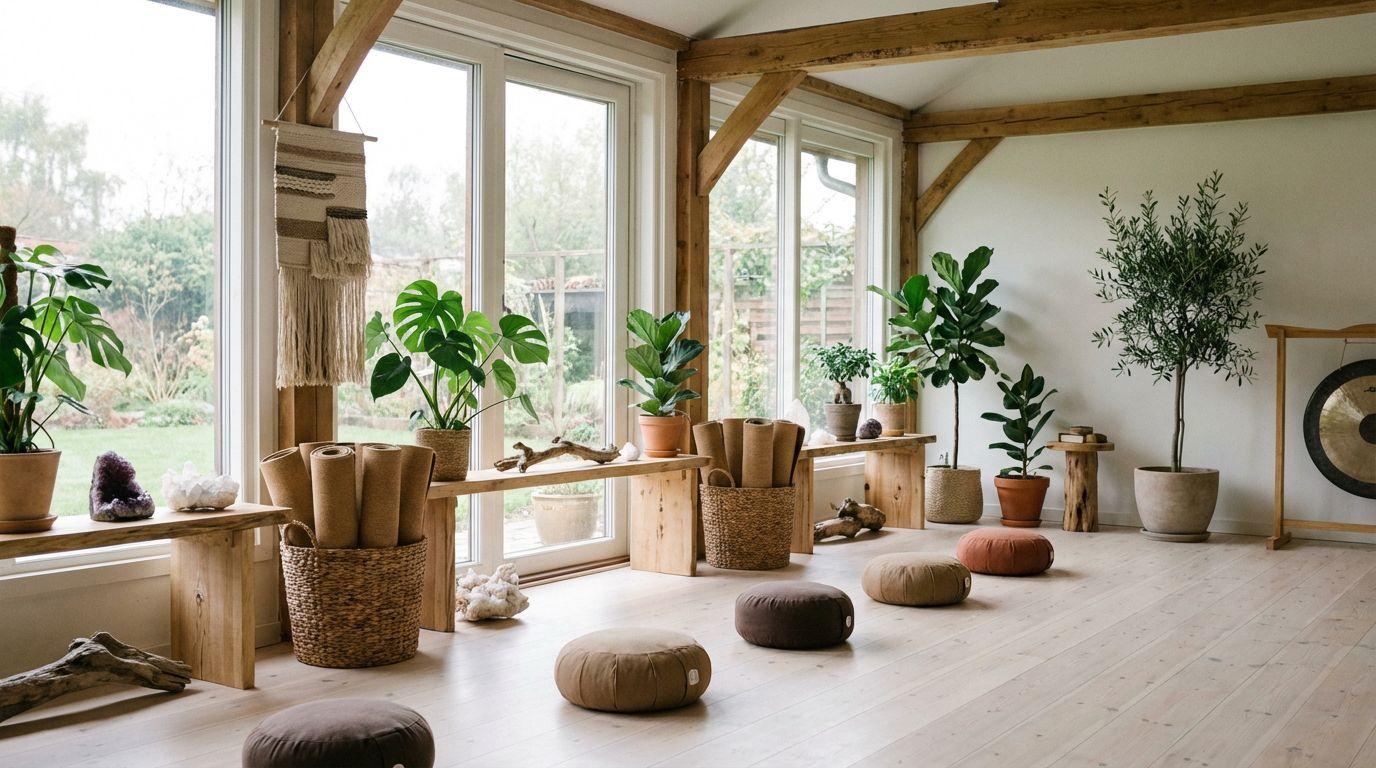 Spokojna przestrzeń do jogi